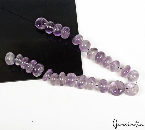 Amethyst Beaded Strand, Untreated, Purple — 26 Pieces, 13mm to 18mm, 500 Ct, Madagascar