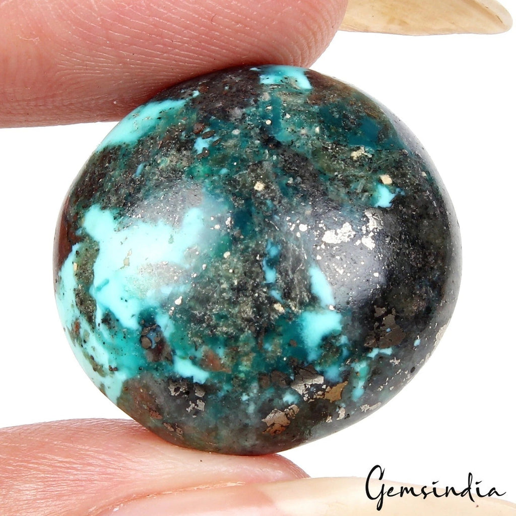 igl&i Certified 37 Cts Natural Untreated Persian Turquoise (Firoza) Oval Cab Gem