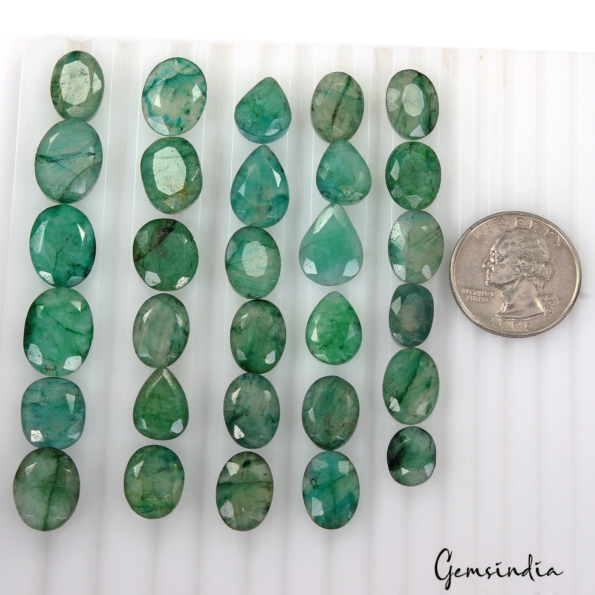 200 Cts/ 30 Pcs Natural Brazilian Blue Green Emerald Mix Cut Wholesale Gems Lot