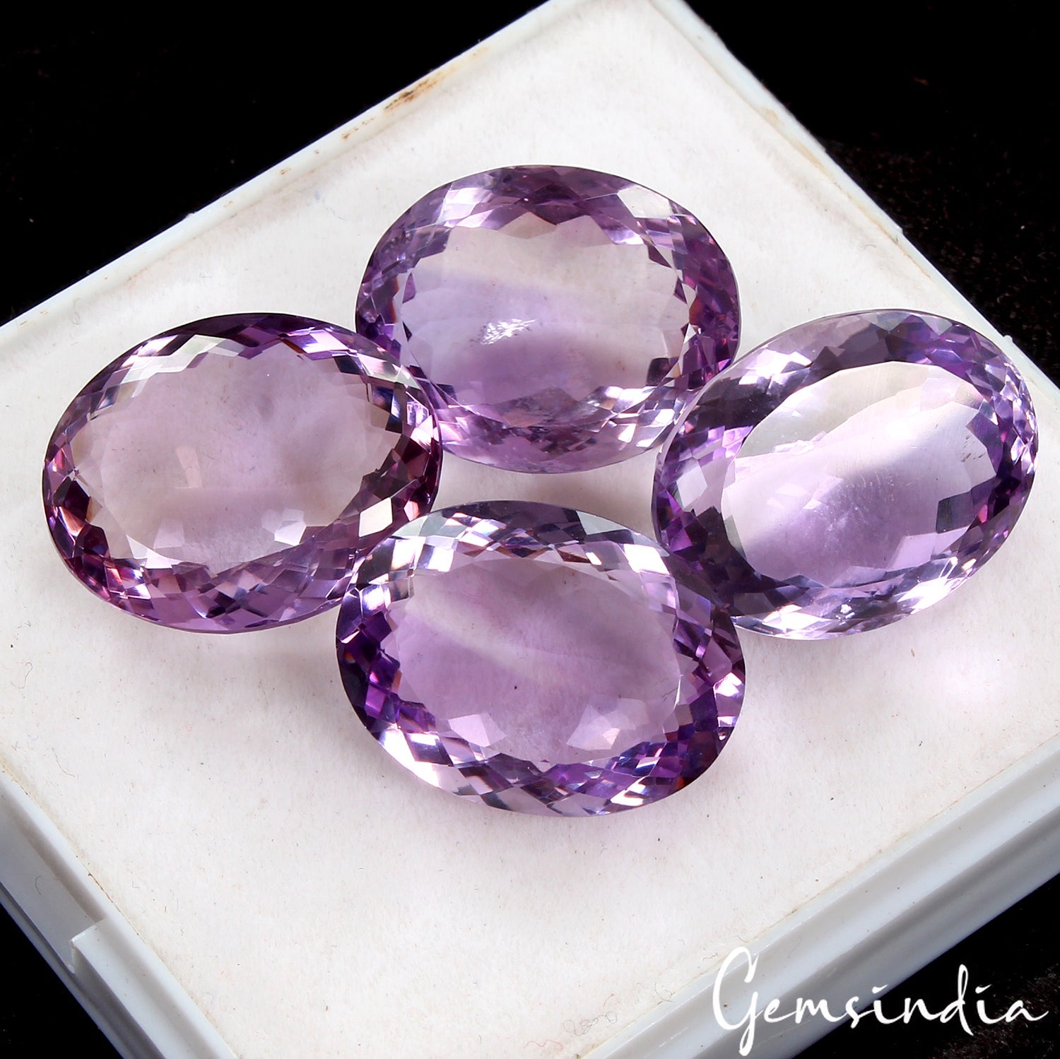 VVS 4 Pc Natural Amethyst 20-21mm Dazzling Purple Gemstones Wholesale ~99.00Ct