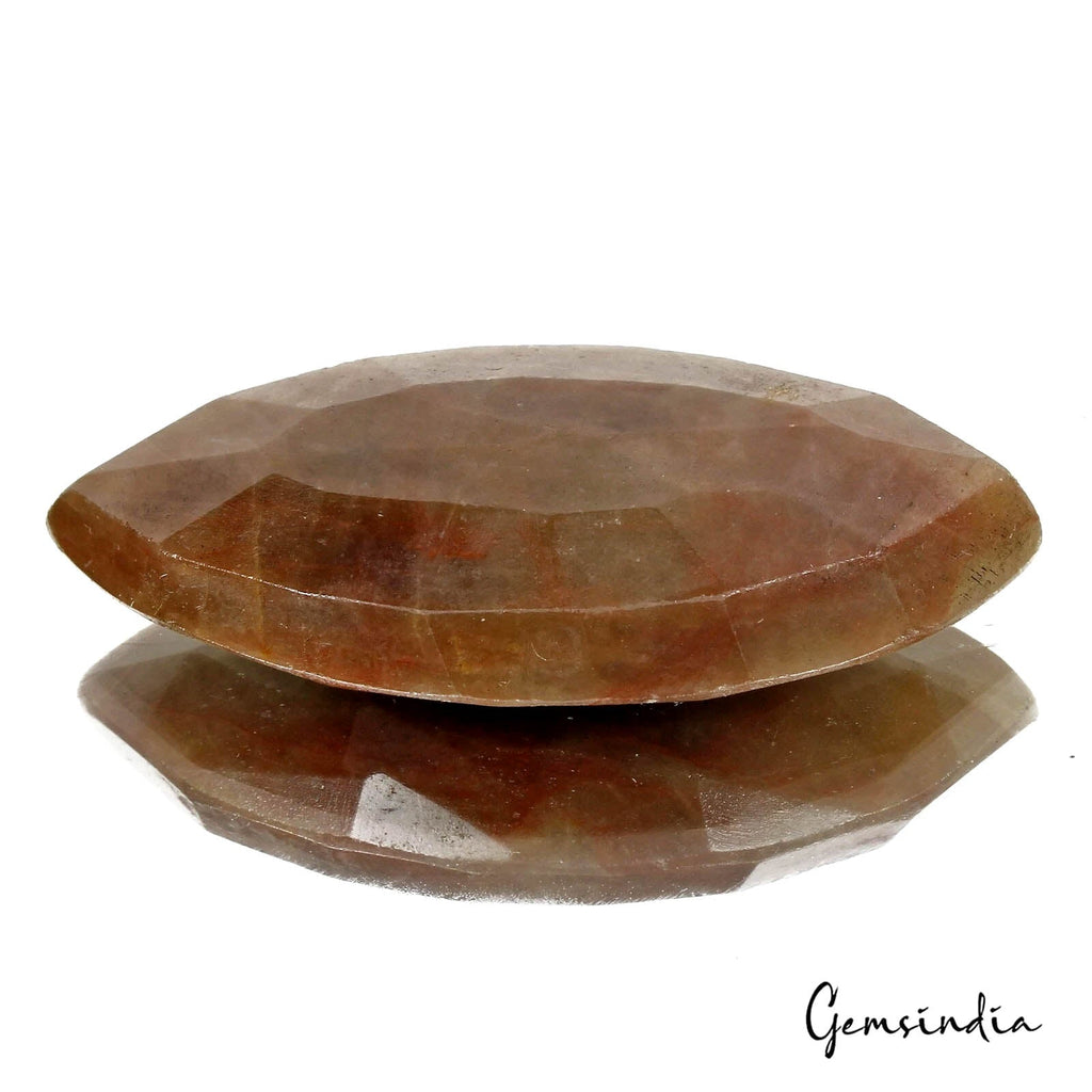 140 Ct Natural Untreated Brown Sapphire W/ Red Blood Marks Marquise Cut Gemstone