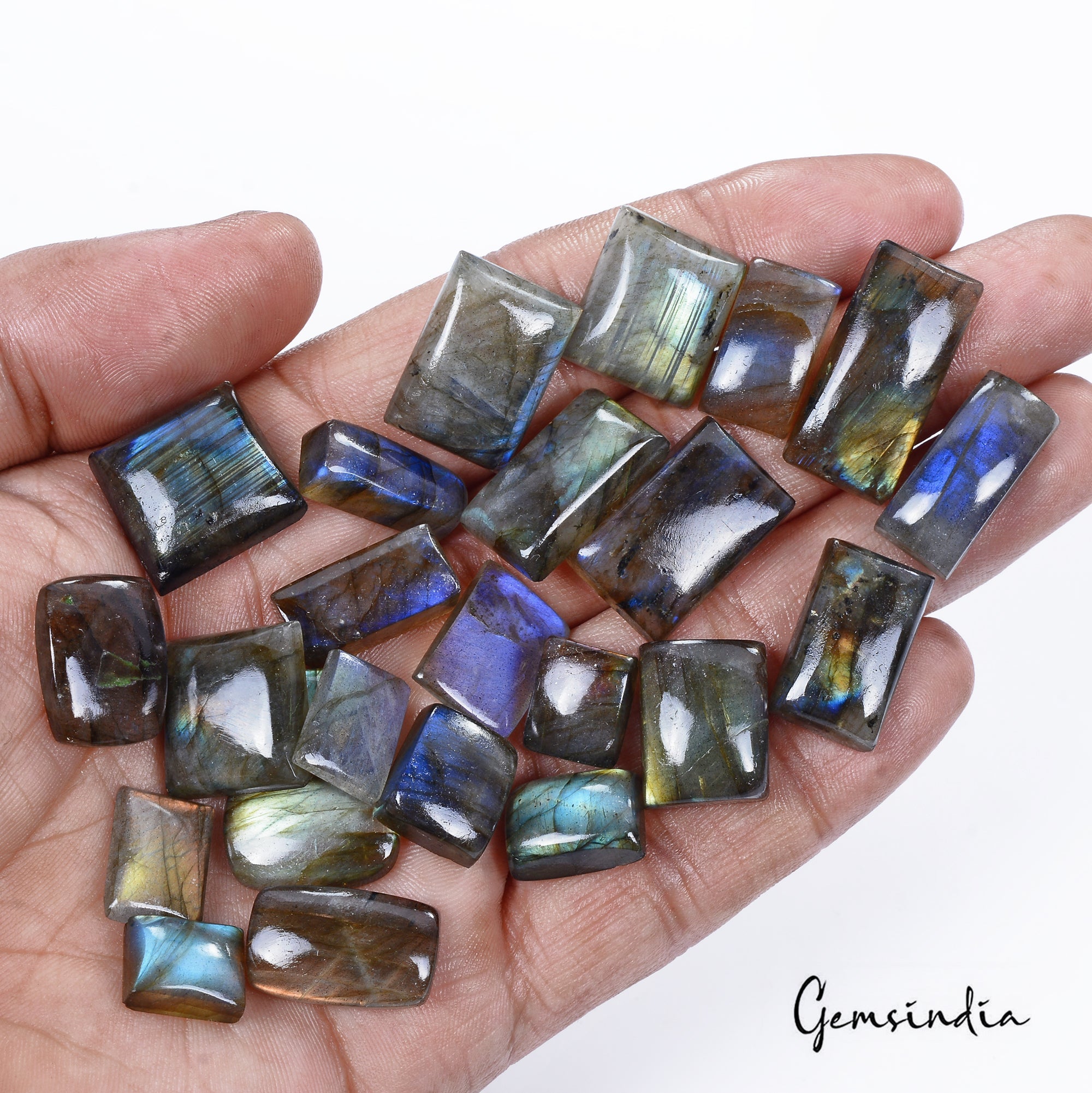 300 Cts/24 Pcs Natural Untreated Multi Shine Labradorite Baguette Cut Loose Gems