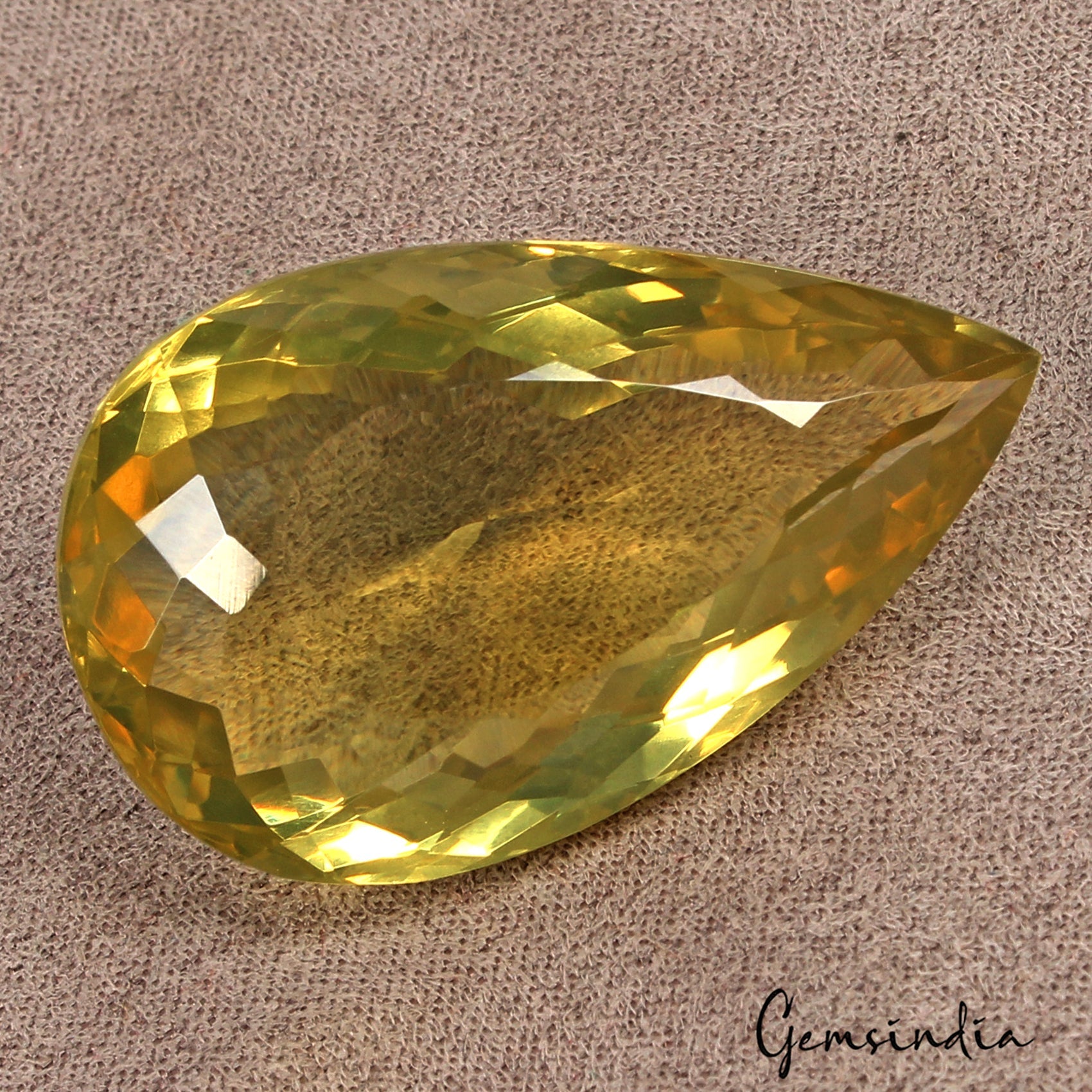 VVS 80.00 Ct Natural Citrine AAA Untreated Huge Faceted Pear Cut Loose Gemstone
