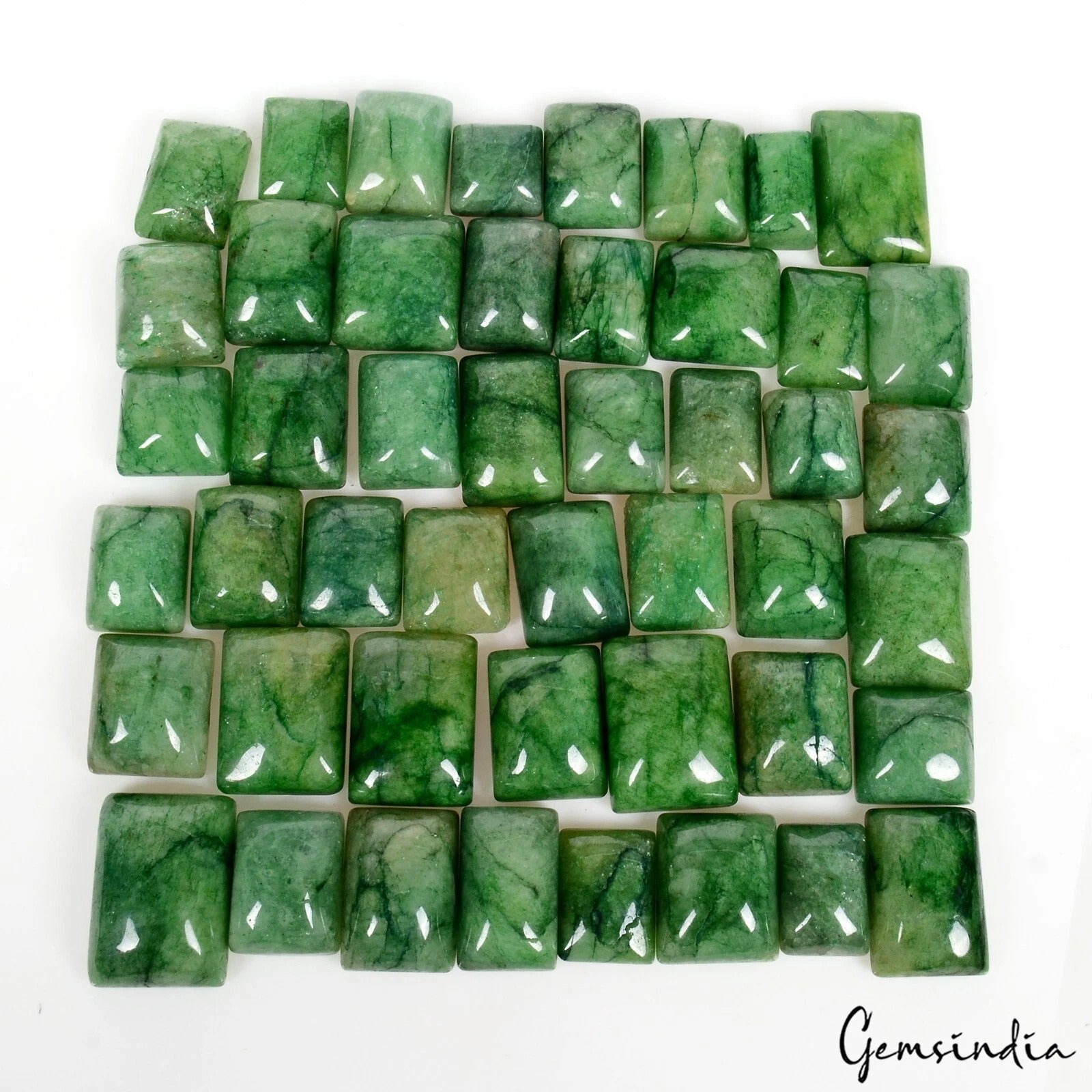 Brazilian Emerald Lot, Cabochon, Color Enhanced, Green — 47 Pieces, 11mm to 20mm, 600 Ct, Brazil