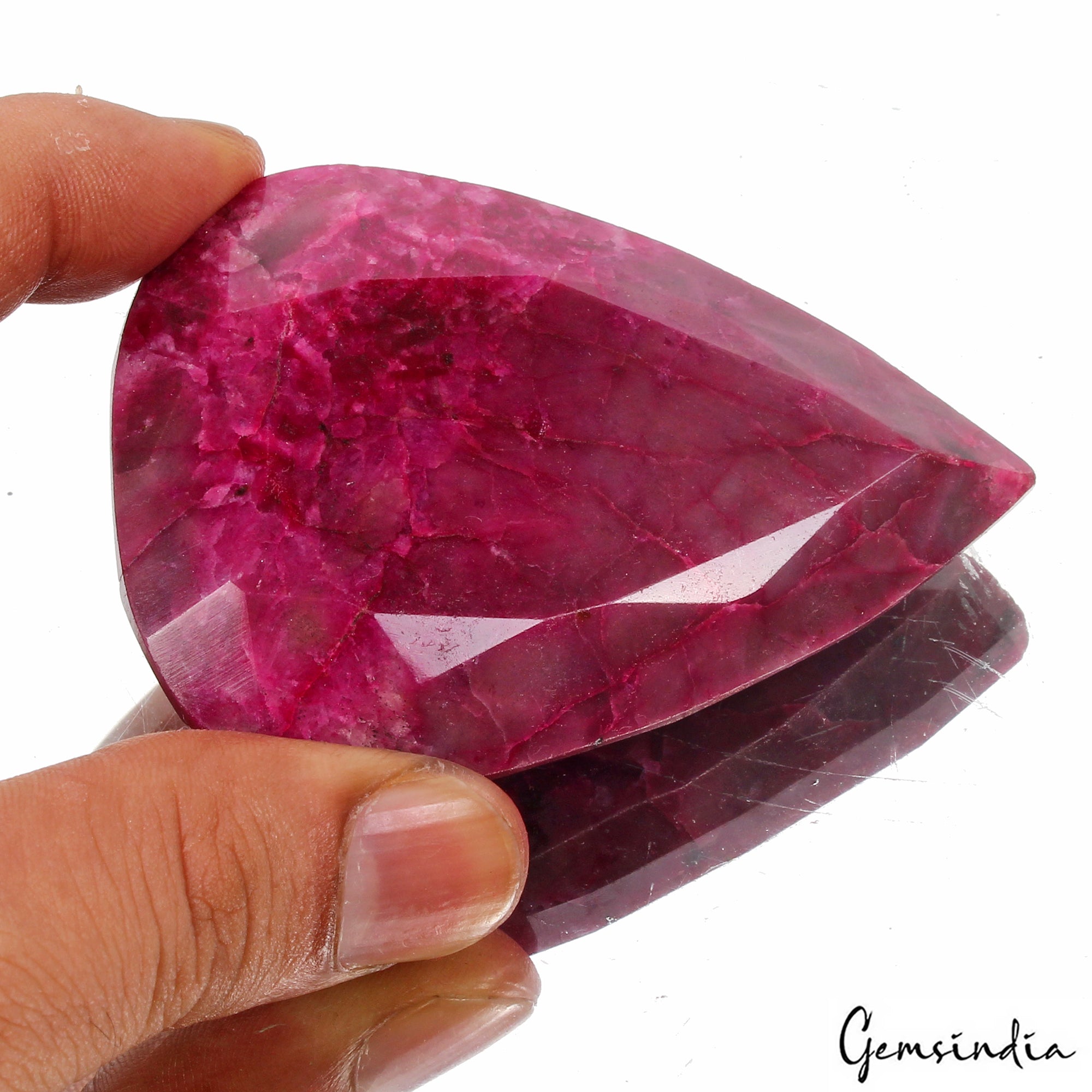 600 Ct Natural Pink Red Ruby Pear Faceted Huge Size Loose Museum Size Gemstone