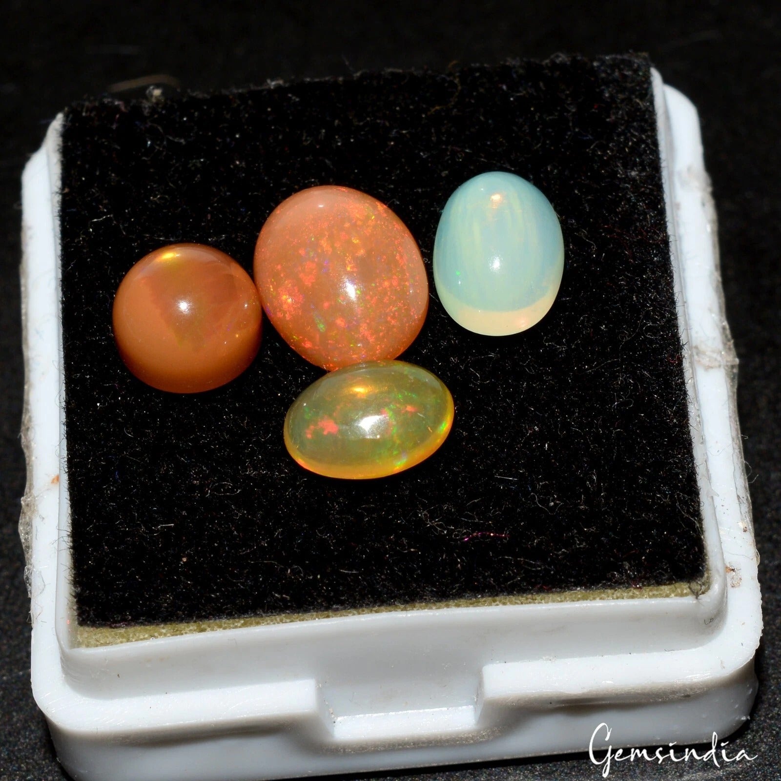 Certified 3.25 Cts Natural Ethiopian Opal Welo Shine Oval Jewelry Gemstones~4 Pc