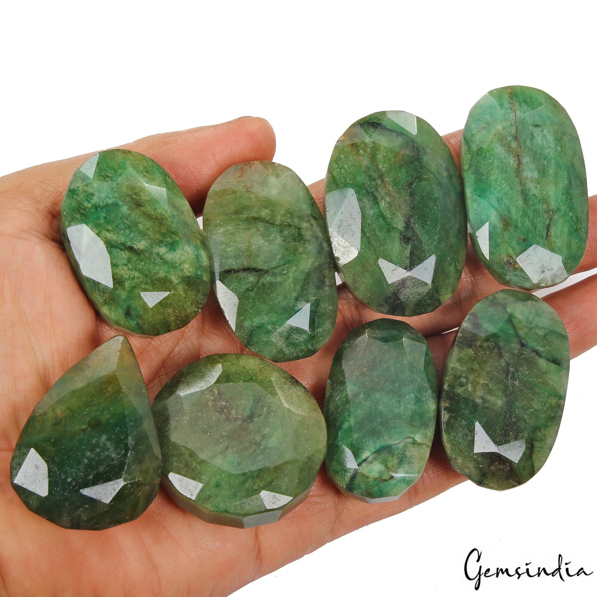 1480 Ct/8 Pcs Natural Brazilian Bottle Green Emerald Mix Cut Loose Huge Gems Lot