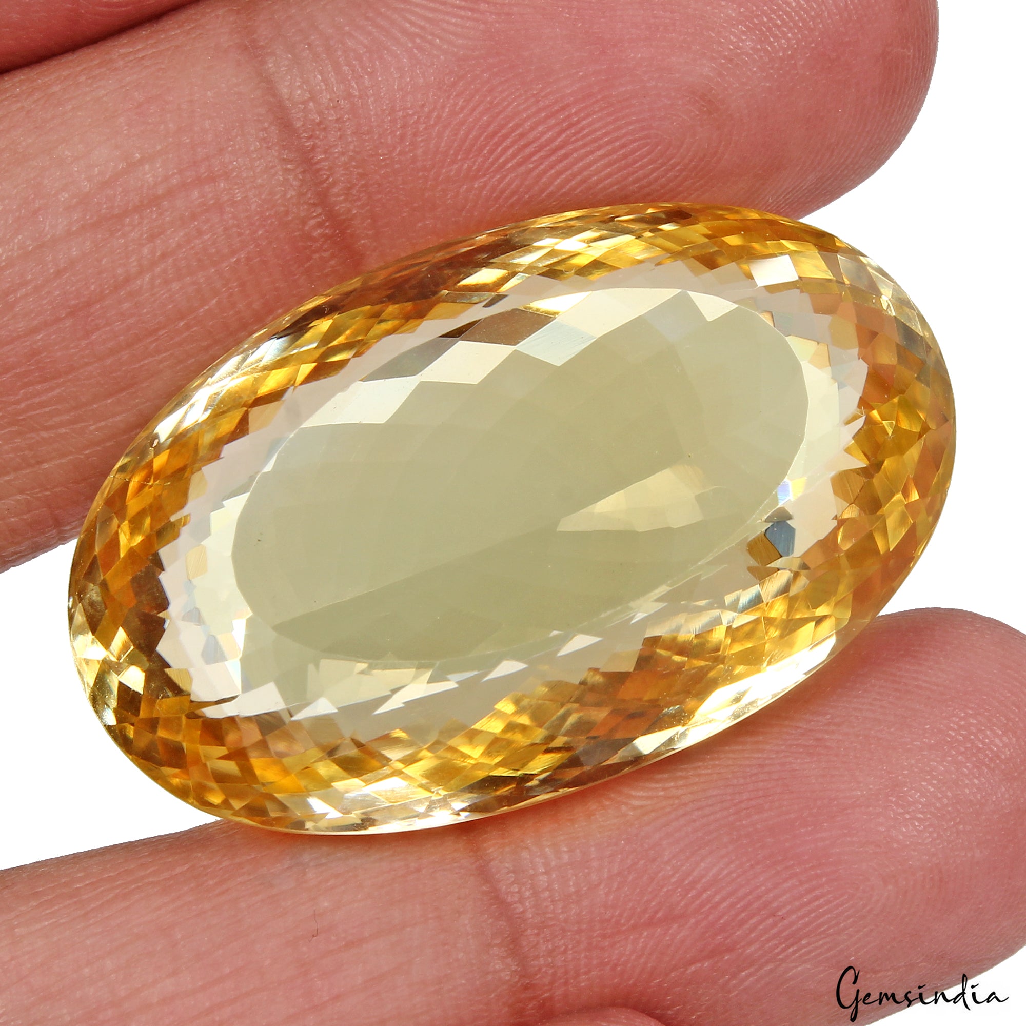 Citrine Loose Gemstone, Oval Cut, Untreated — 36x22x16 mm, 88.80 Ct, Brazil