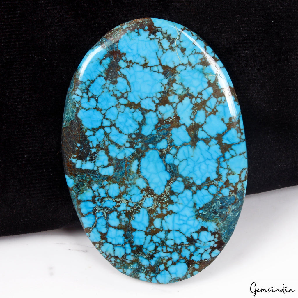 Huge 282.70Ct Blue Spiderweb Turquoise Oval Cabochon Arizona Loose Gems From U.S