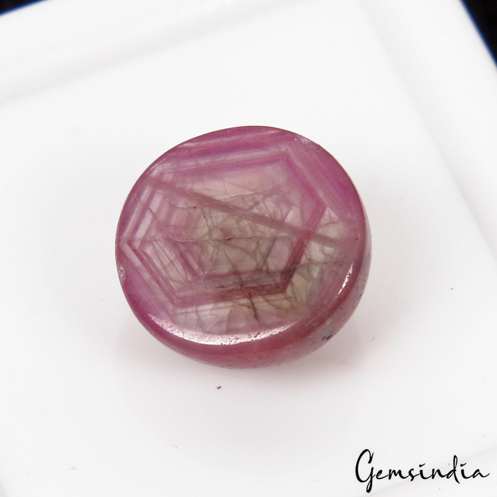 Certified 6.80Ct Natural Pink Star Ruby Round Cab Precious Loose Gem For Ring-RH