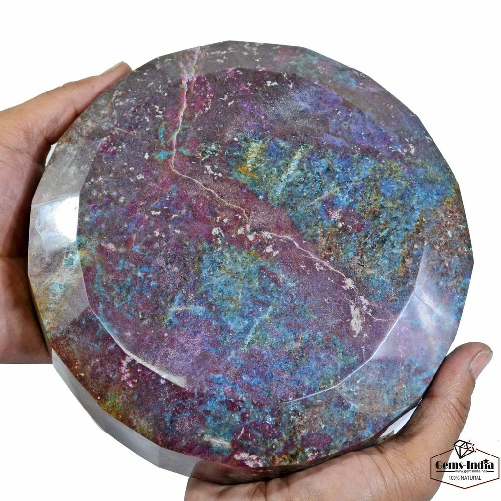 Ruby Kyanite Loose Gemstone, Round Cut, Untreated — 7.25x7.25x2 Inches, 22350 Ct (4.47 Kg), Madagascar