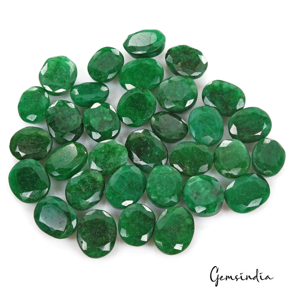 400 Ct Natural Dark Green Brazilian Emerald Oval Faceted Wholesale Gemstone Lot