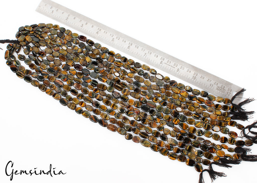 Tiger Eye Beaded Strand, Untreated — 6mm to 15mm, 1160 Ct