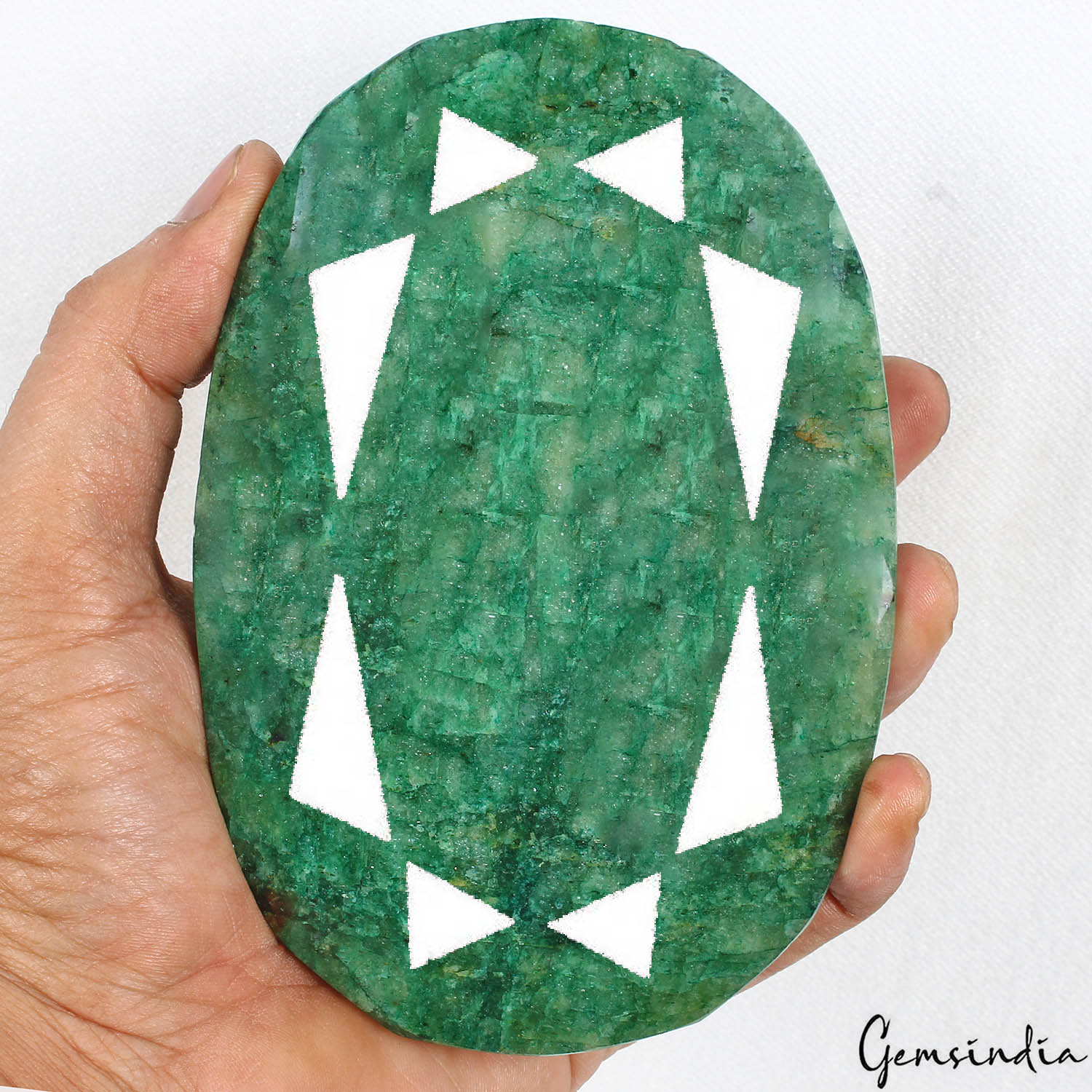 Emerald Loose Gemstone, Color Enhanced, Green — 136 x 93 x 43 mm, 4450 Ct, Brazil