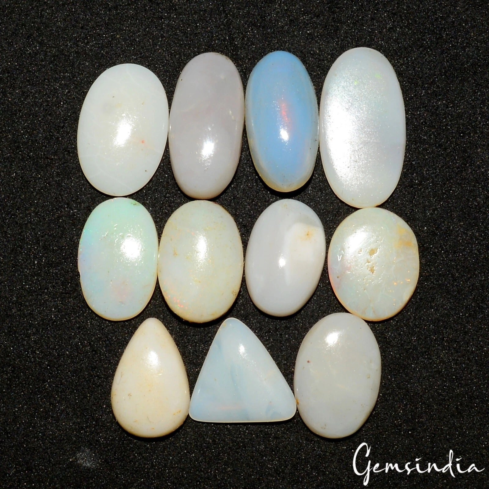 Opal Lot, Cabochon, Untreated — 11 Pieces, 12mm To 20mm, 36.60 Ct, Australia