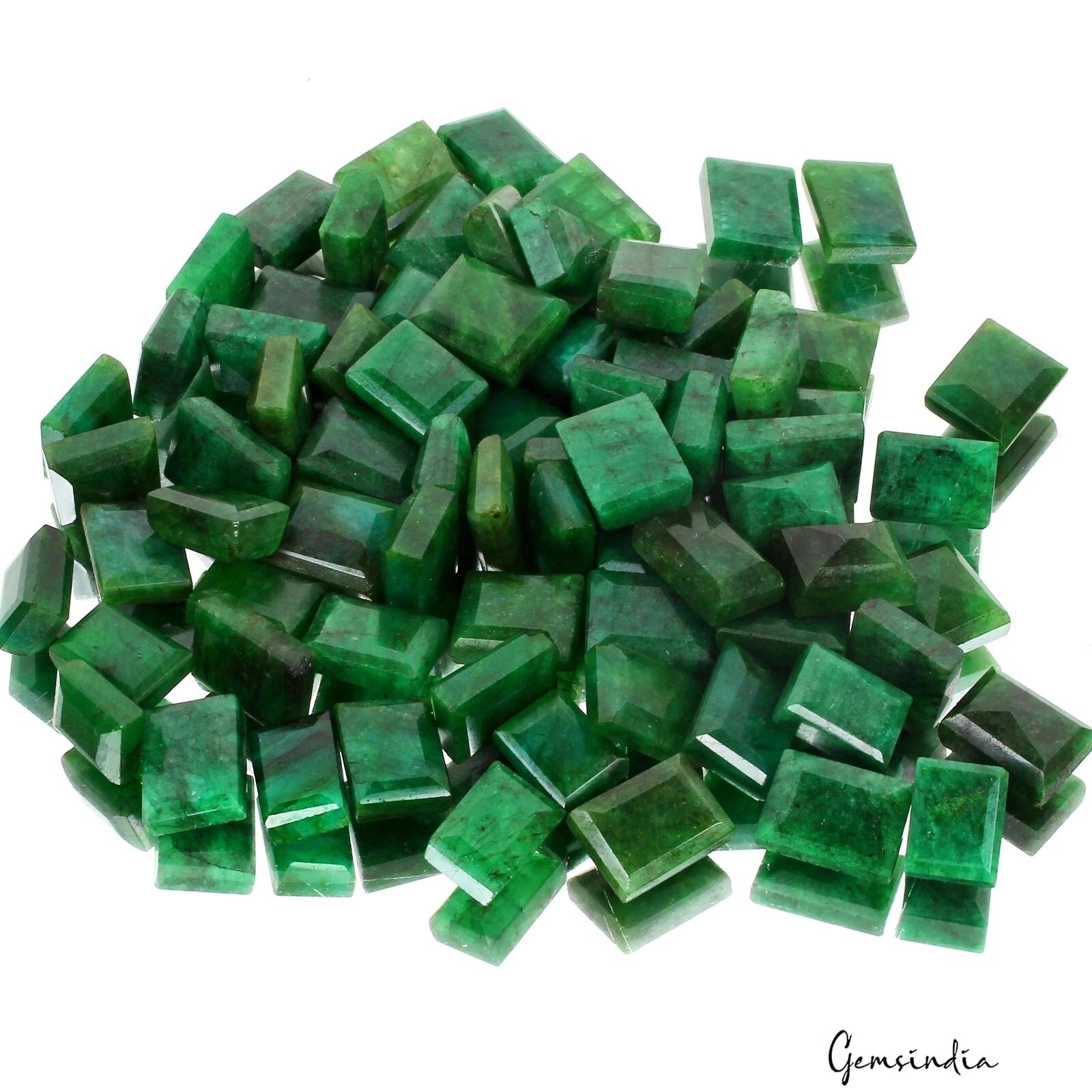 Brazilian Emerald Lot, Loose Gemstone, Color Enhanced, Green — 75 Pieces, 12mm to 18mm, 1000 Ct, Brazil