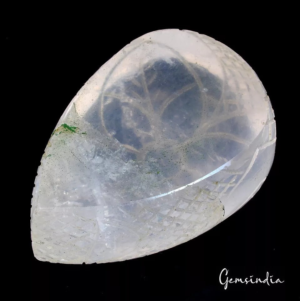 395 Cts Natural Untreated Pink Rose Quartz Pear Cut Hand Carved Huge Loose Gem
