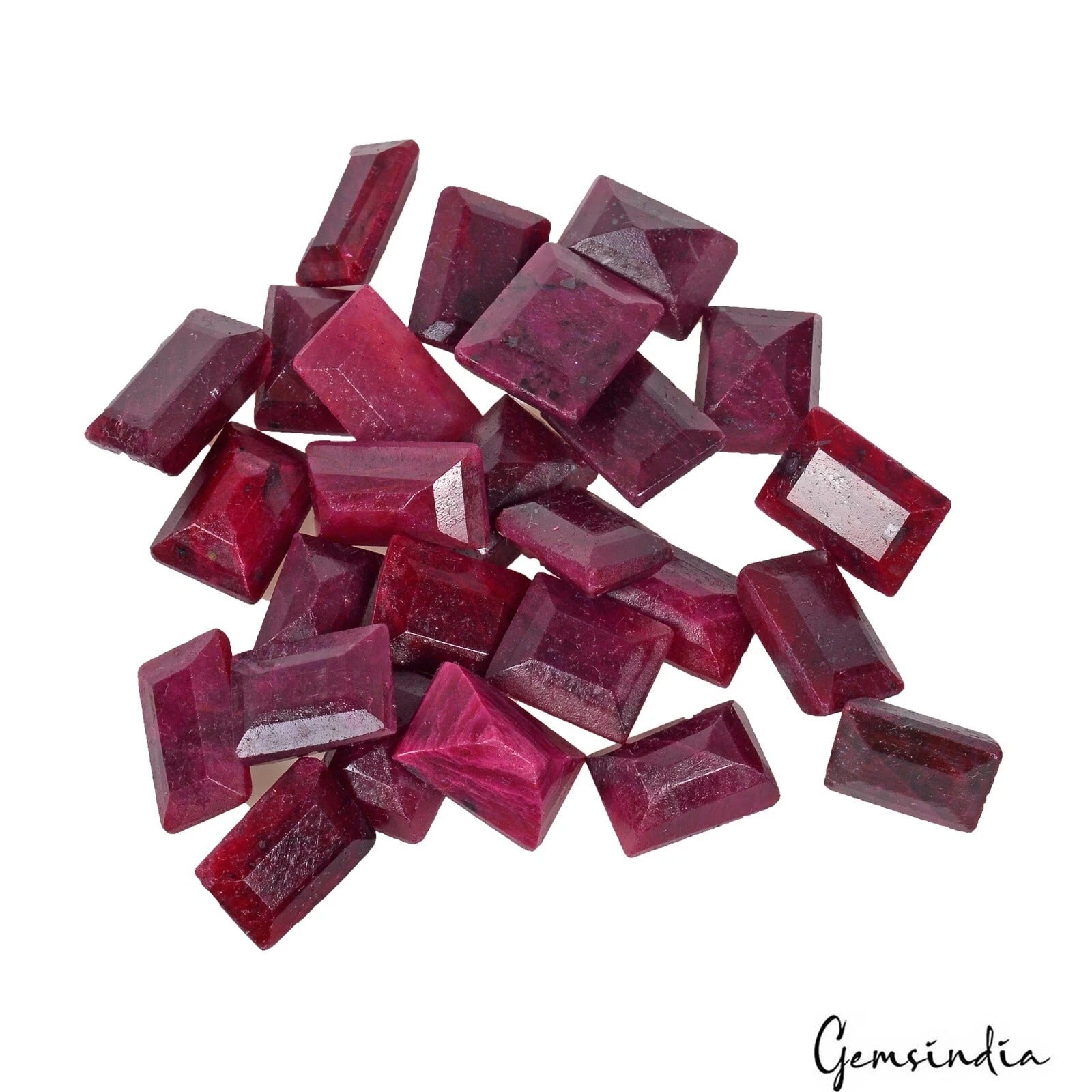 Ruby Lot, Loose Gemstone, Color Enhanced, Red — 26 Pieces, 14mm to 17mm, 340 Ct, Madagascar