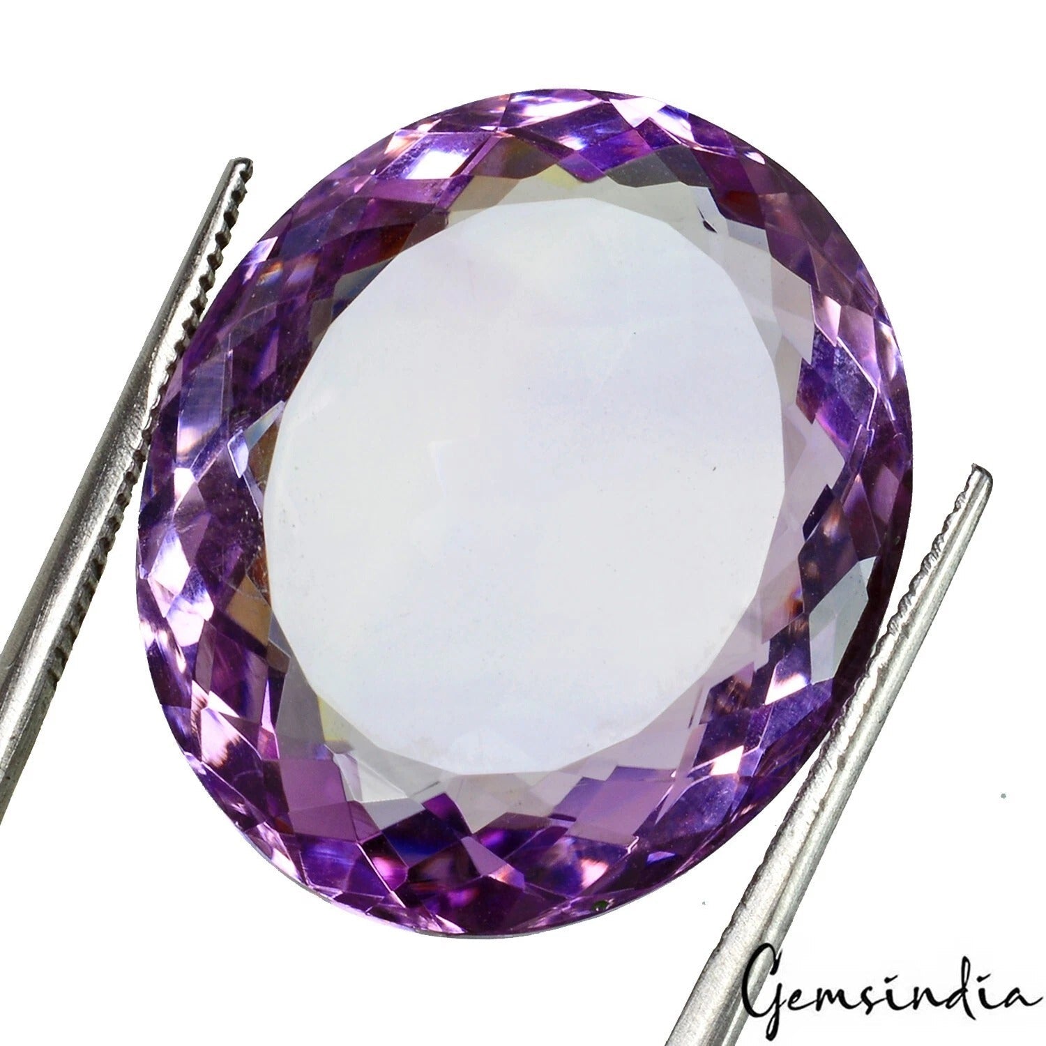 Certified 24.50 Cts Natural Untreated Purple Amethyst Oval Faceted Cut Rare Gem