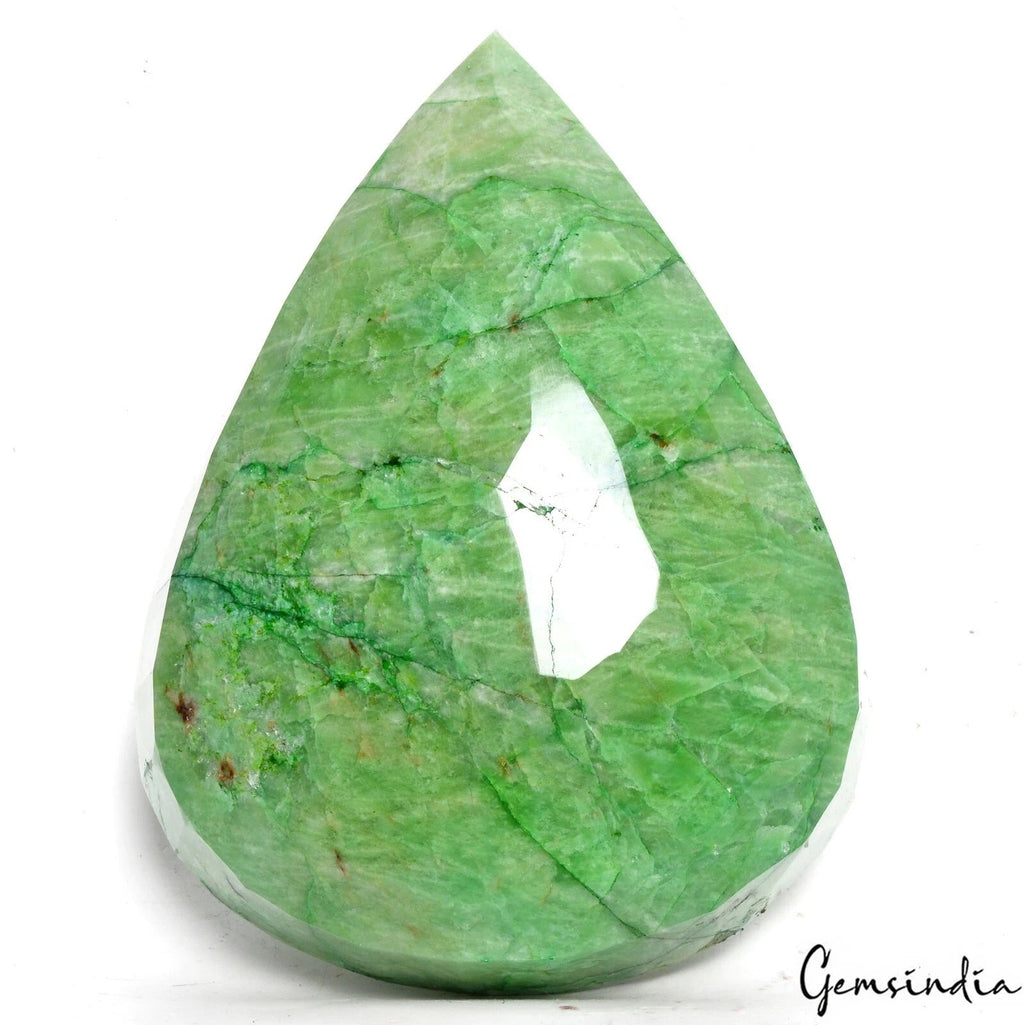 Certified Natural 4400 Ct Green Emerald Pear Cut Brazilian Earth mined Gemstone