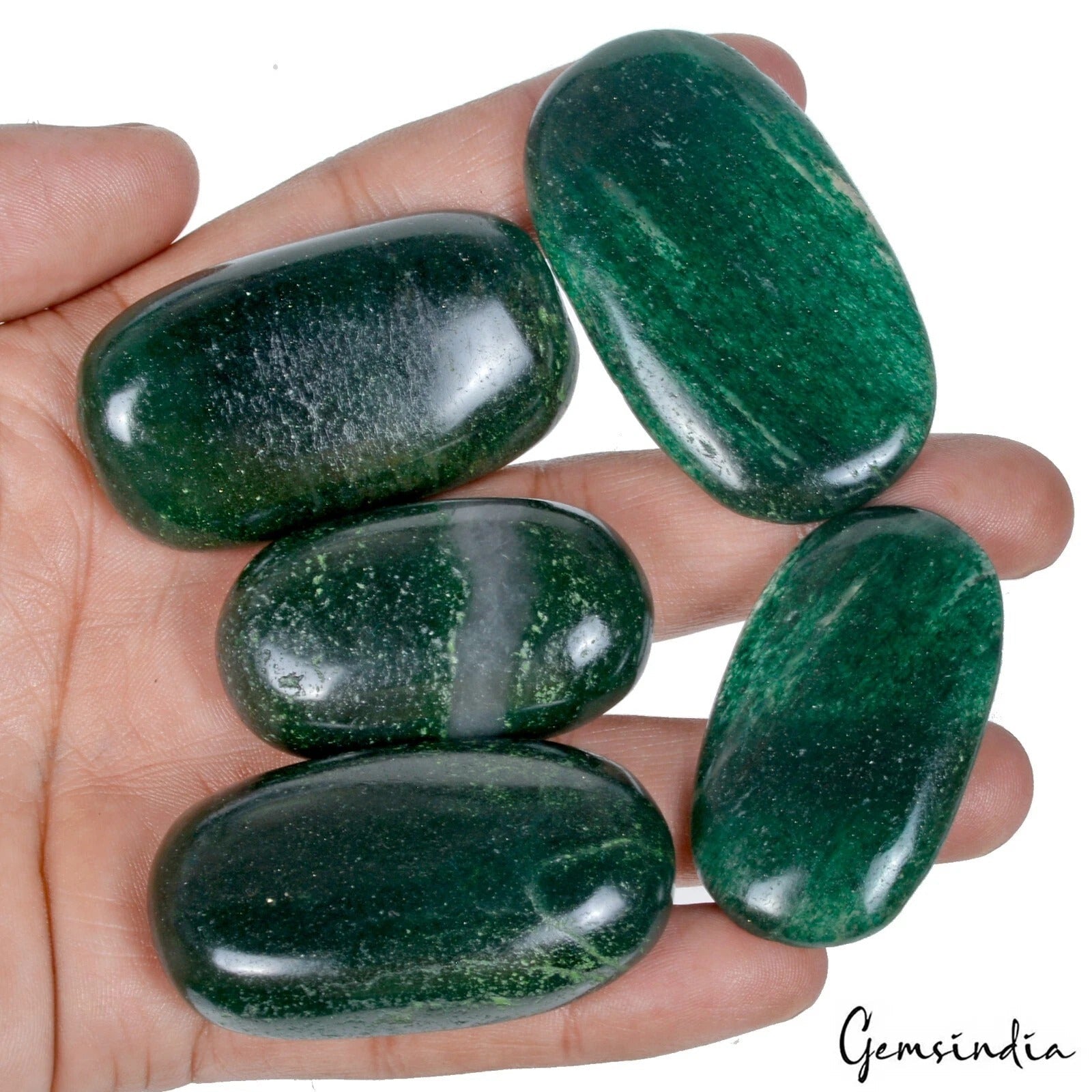 740 Cts/5Pcs Natural Untreated Green Aventurine Oval Cab Wholesale Loose Gem Lot