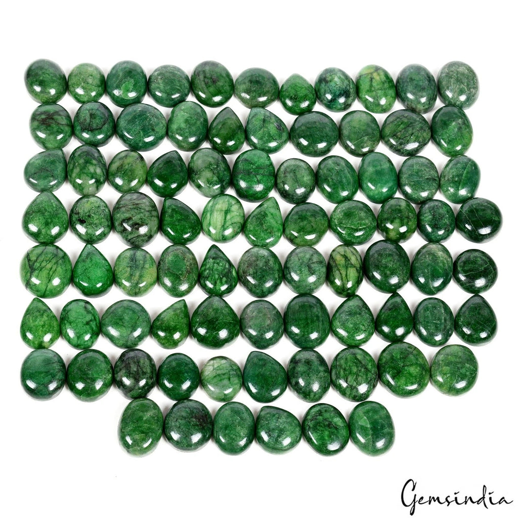 1380 Ct/86 Pcs Natural Top Quality Green Emerald Mix Cab Wholesale Gemstones Lot
