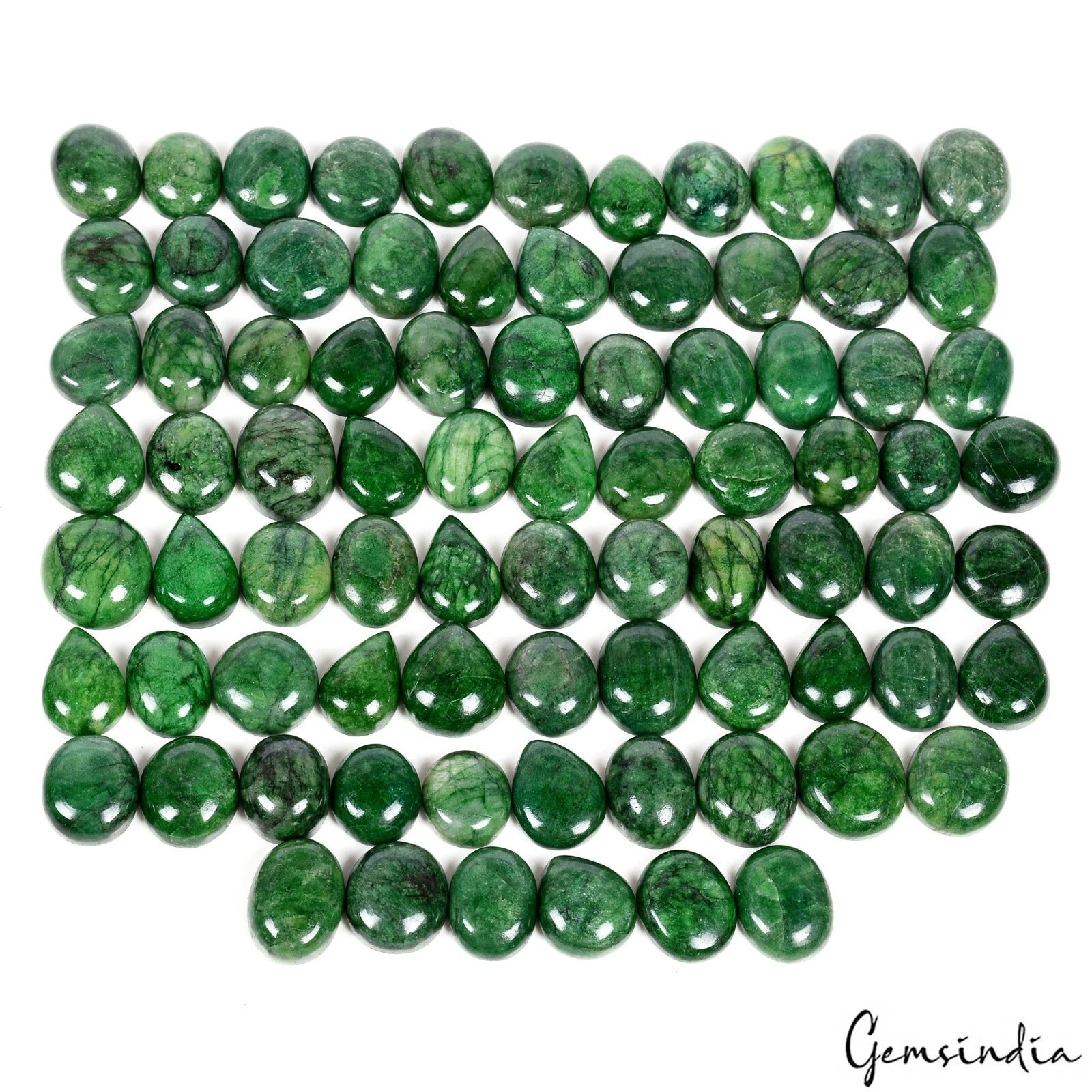 1380 Ct/86 Pcs Natural Top Quality Green Emerald Mix Cab Wholesale Gemstones Lot