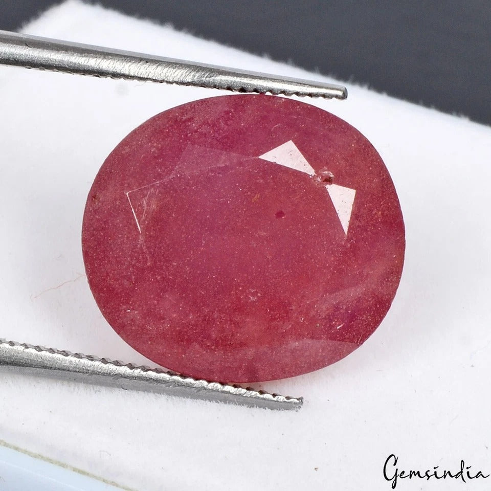 Ruby Loose Gemstone, Heated, Red — 14x13x7mm, 12.60 Ct, Mozambique