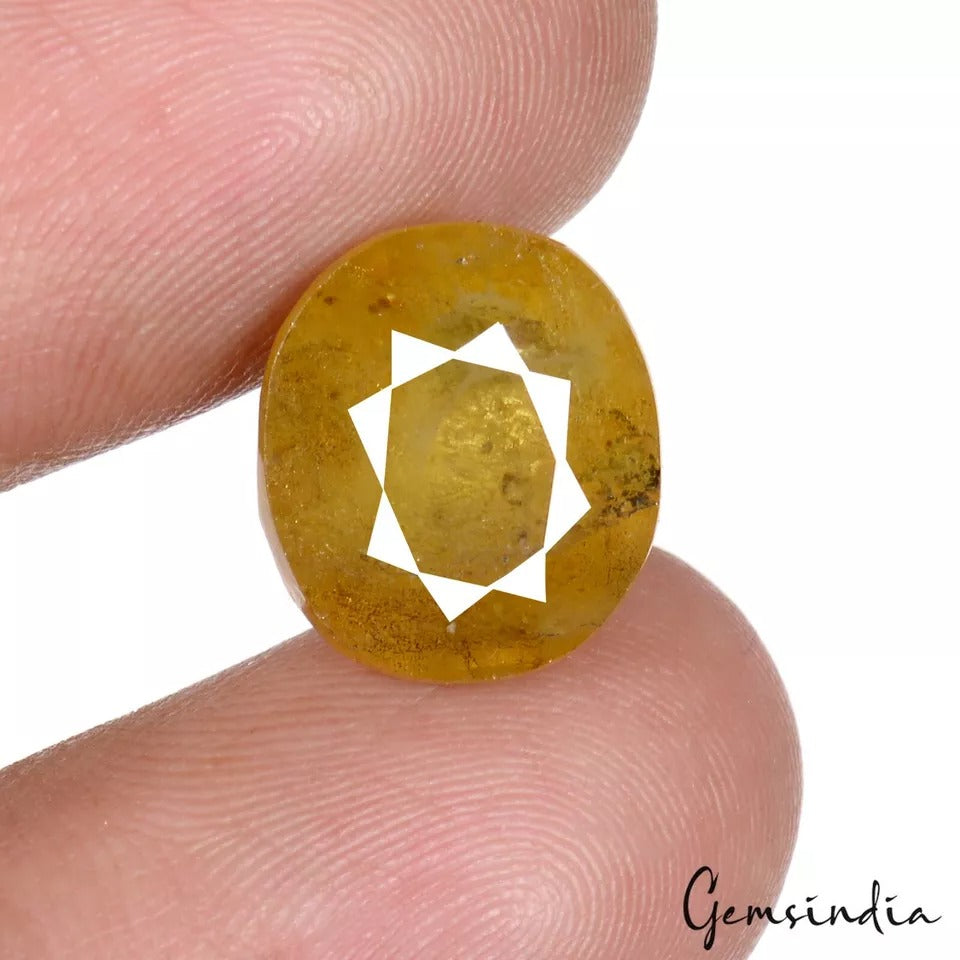 AAA 9.50 Cts Natural Yellow Sapphire Oval Faceted Cut Certified Loose Gemstone