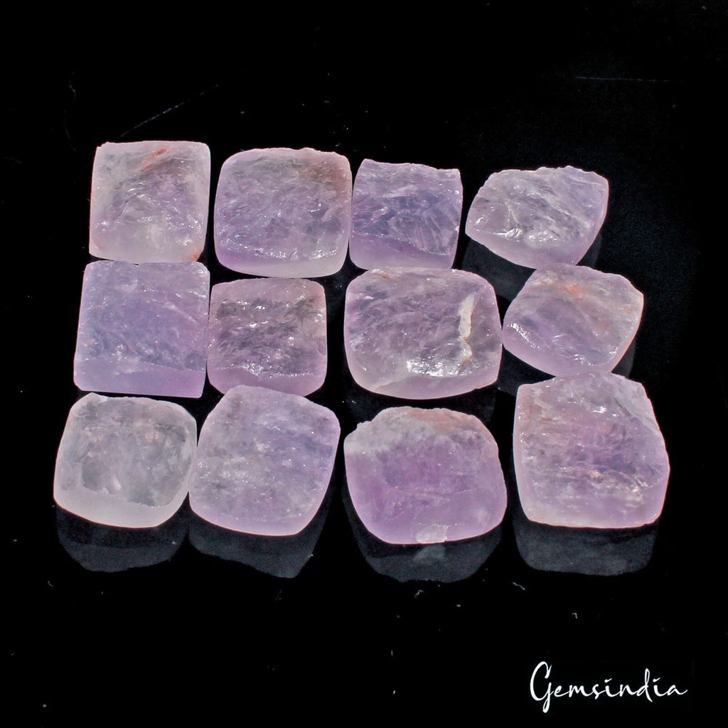 216.35 Ct/12 Pcs Natural Untreated Purple Amethyst Druzy Mix Cut Loose Gems Lot