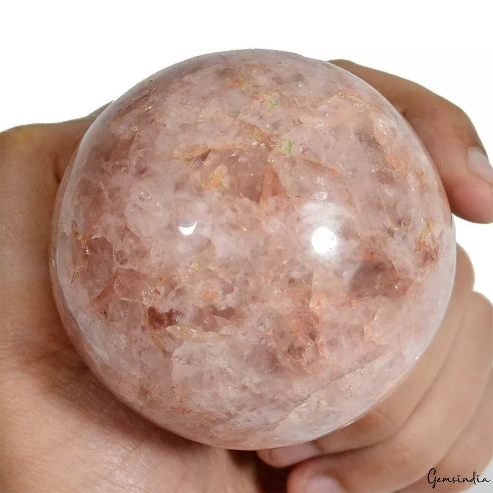 2100 Ct Natural Peach Aventurine Crystal Mineral Healing Gemstone Sphere/Ball