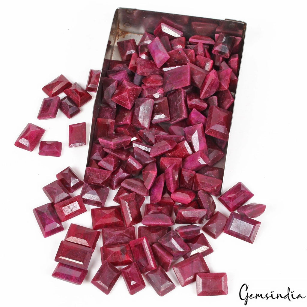 132 Pcs~Natural Red Ruby Loose Baguette Cut Ring Size Loose Gemstones~1540 Ct