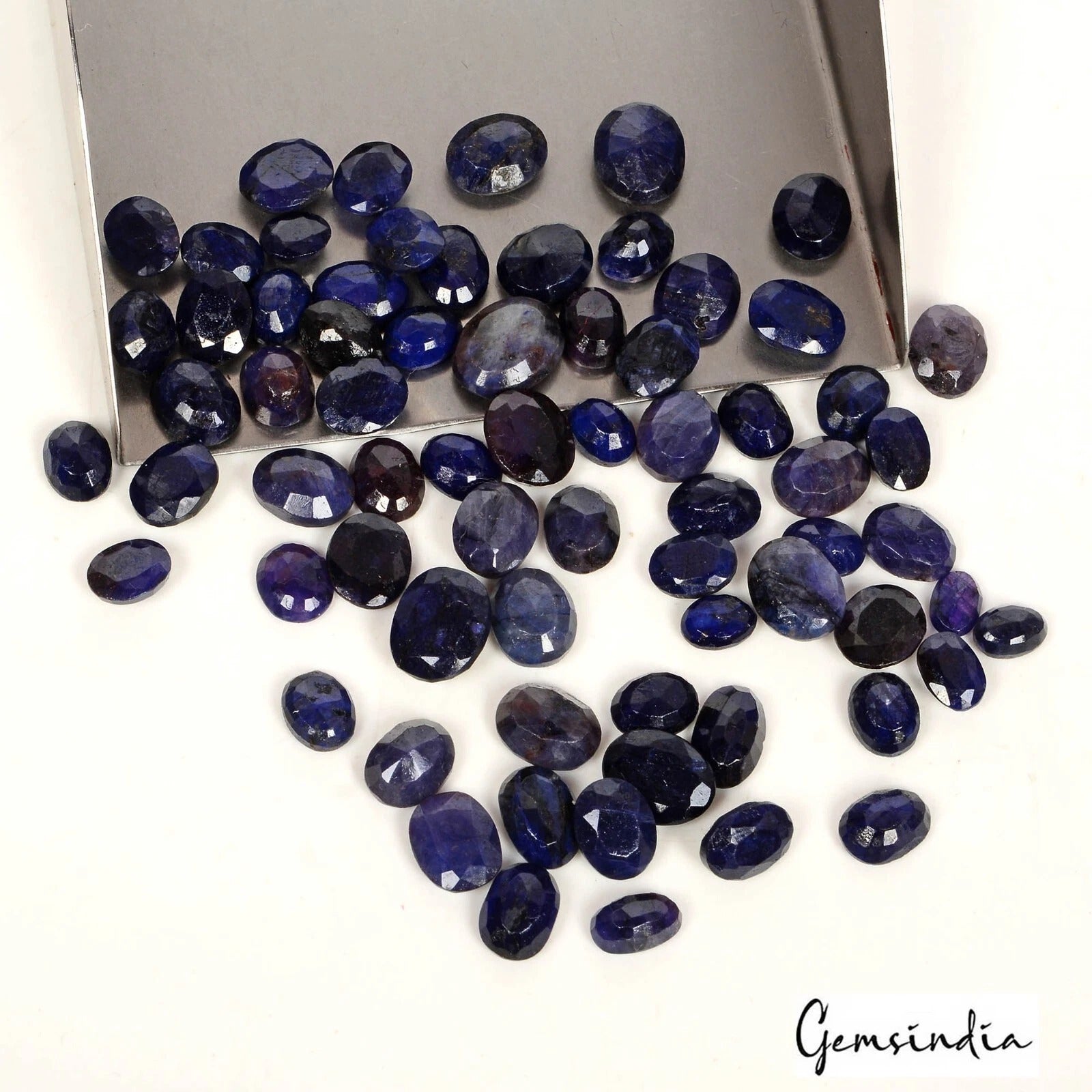 Blue Sapphire Lot, Loose Gemstone, Color Enhanced — 70 Pieces, 6mm to 10mm, 150.00 Ct, Madagascar