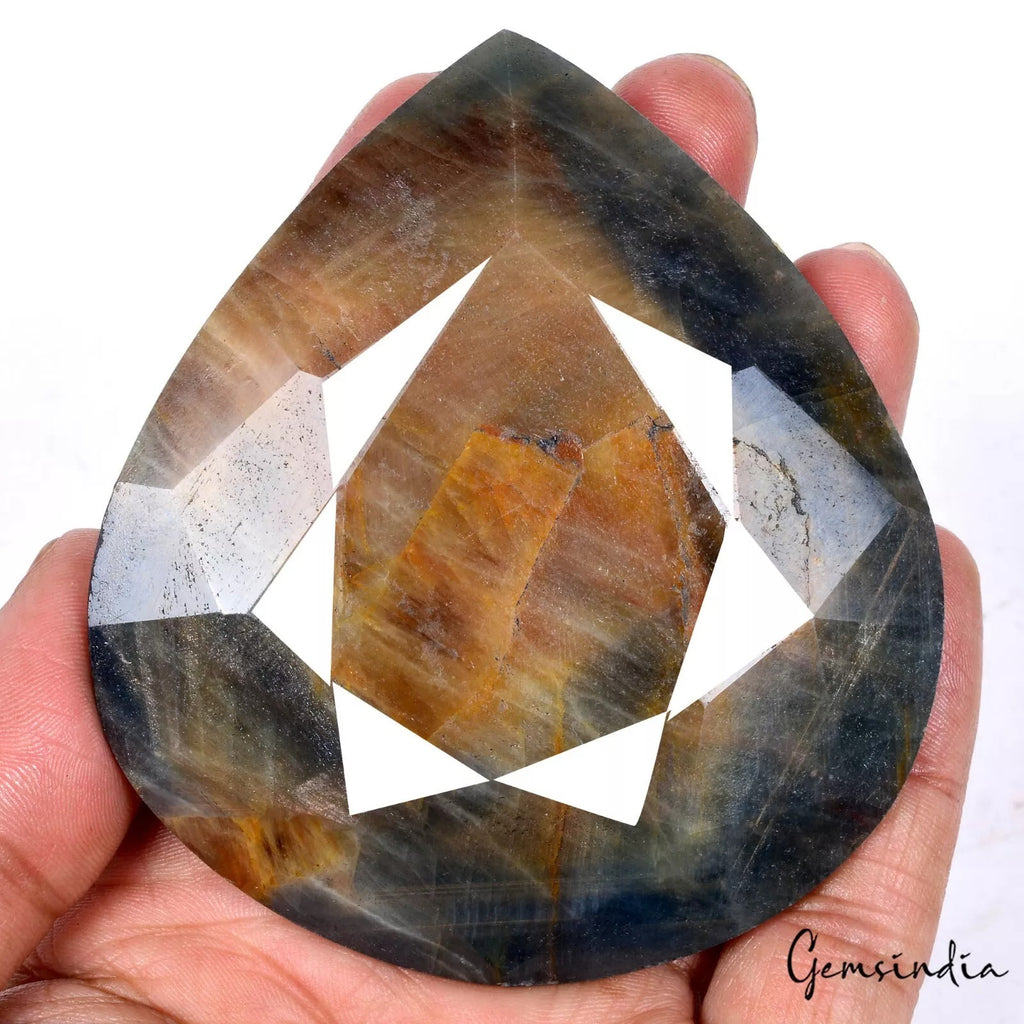 Sapphire Loose Gemstone, Untreated, Blue — 86 x 77 x 20mm, 1370 Ct