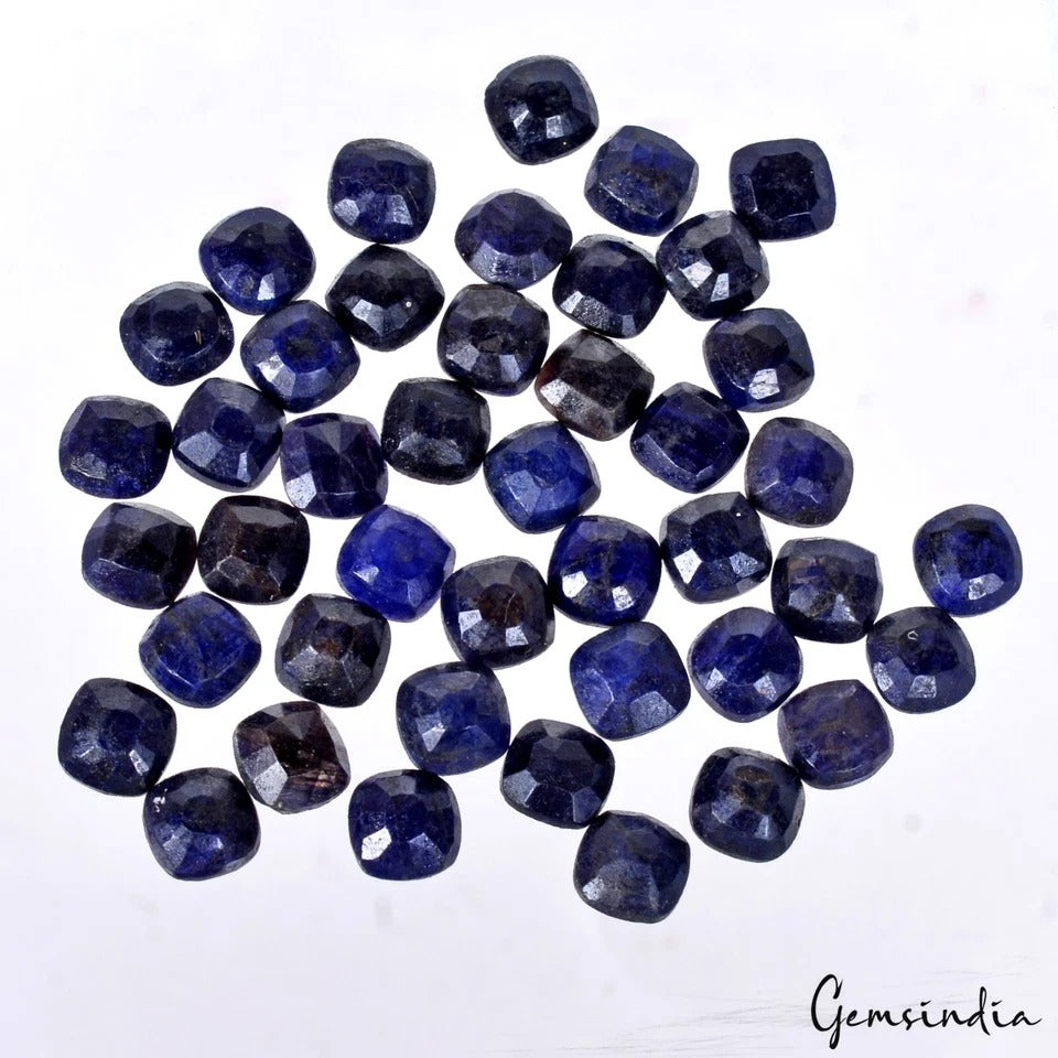 43 Pcs Natural Blue Sapphire Cushion Checker Cut Loose Calibrated  7mm Gemstones