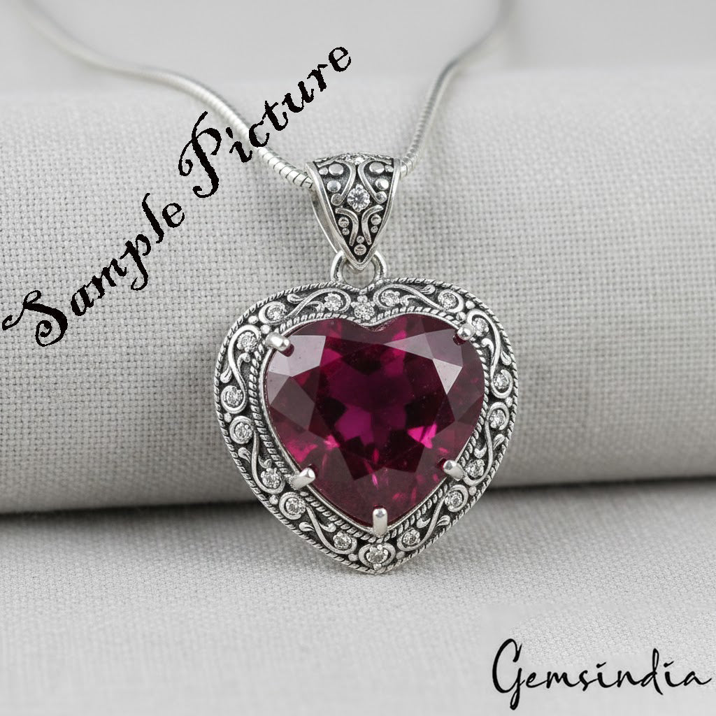 Certified 49.30 Ct Natural Dark Red Ruby Heart Checker Cut Loose Gem For Pendant