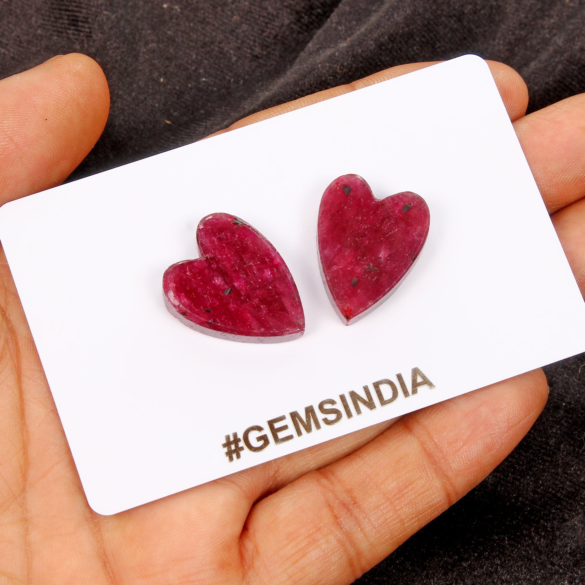 70.70 Ct Natural Red Ruby Heart Cut 23x18mm Matched Pair Gemstones for jewelry