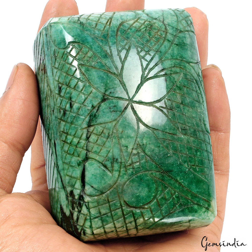 2430 Ct Natural Green Emerald Earth Mined Carving Museum Huge Size Loose Gems
