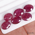 55.40 Ct - AAA Natural Mozambique Red Ruby Loose Oval Cut Heated Gemstones~ 6 Pc