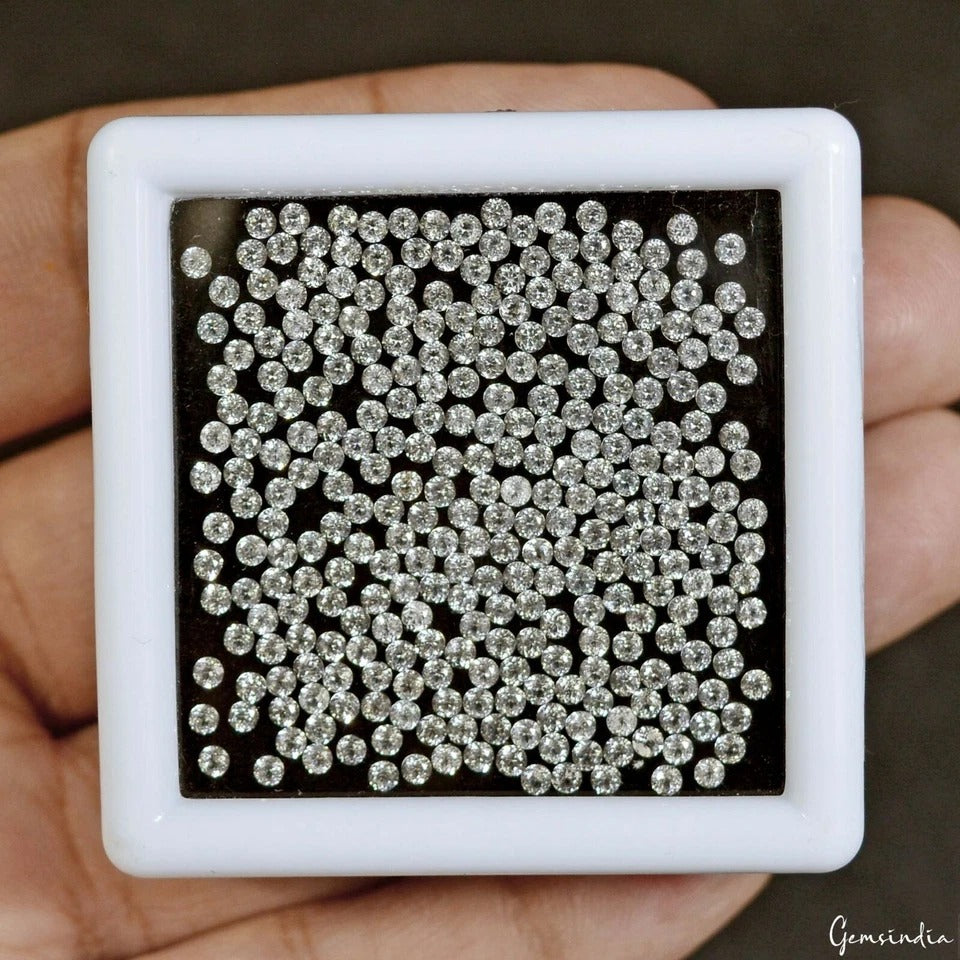 12.90 Ct/300 Pcs Natural White topaz Round Calibrated 2mm Loose Gems For Jewelry
