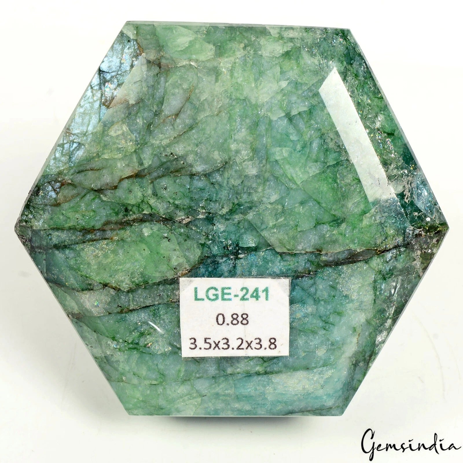 4400 Ct Natural Green Brazilian Emerald Silver Shine Hexagon Cut Earth Loose Gem