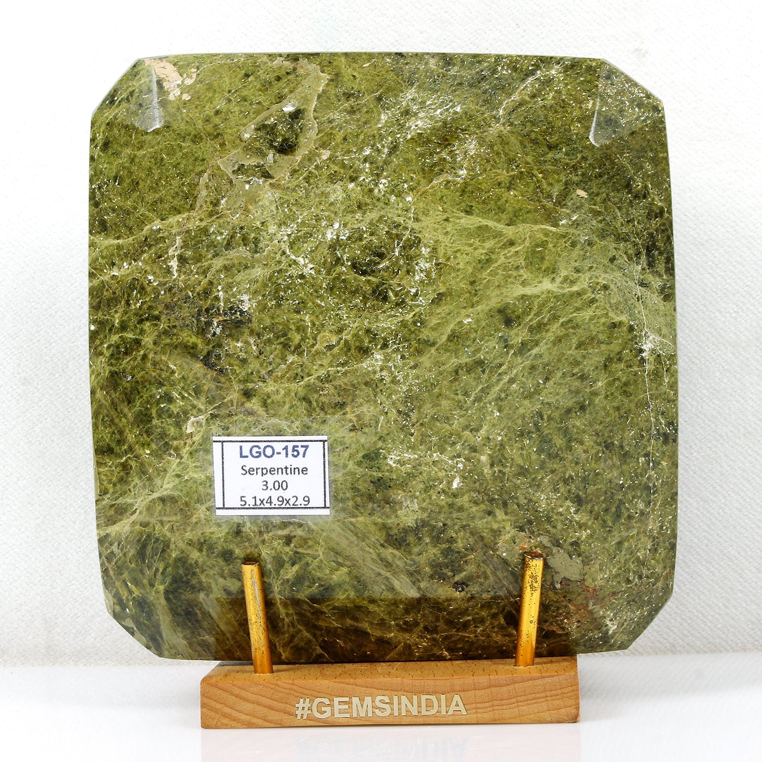 3 kilo Natural Serpentine Gemstone Massive Octagon Cut Polished Green Specimen