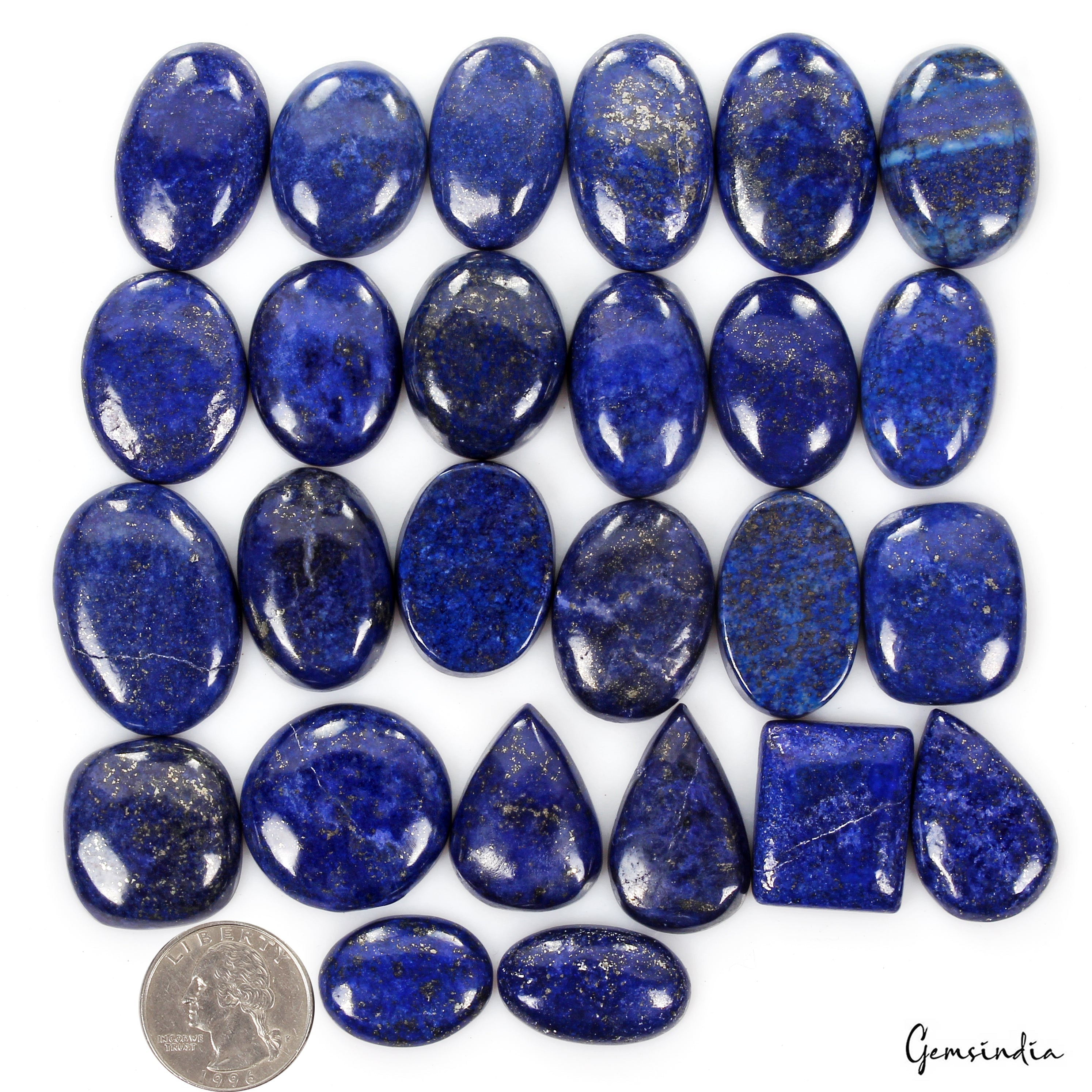 800 Ct/26 Pcs Natural Blue Lapis Lazuli Gold Flecks Mix Cab Loose Wholesale Gems