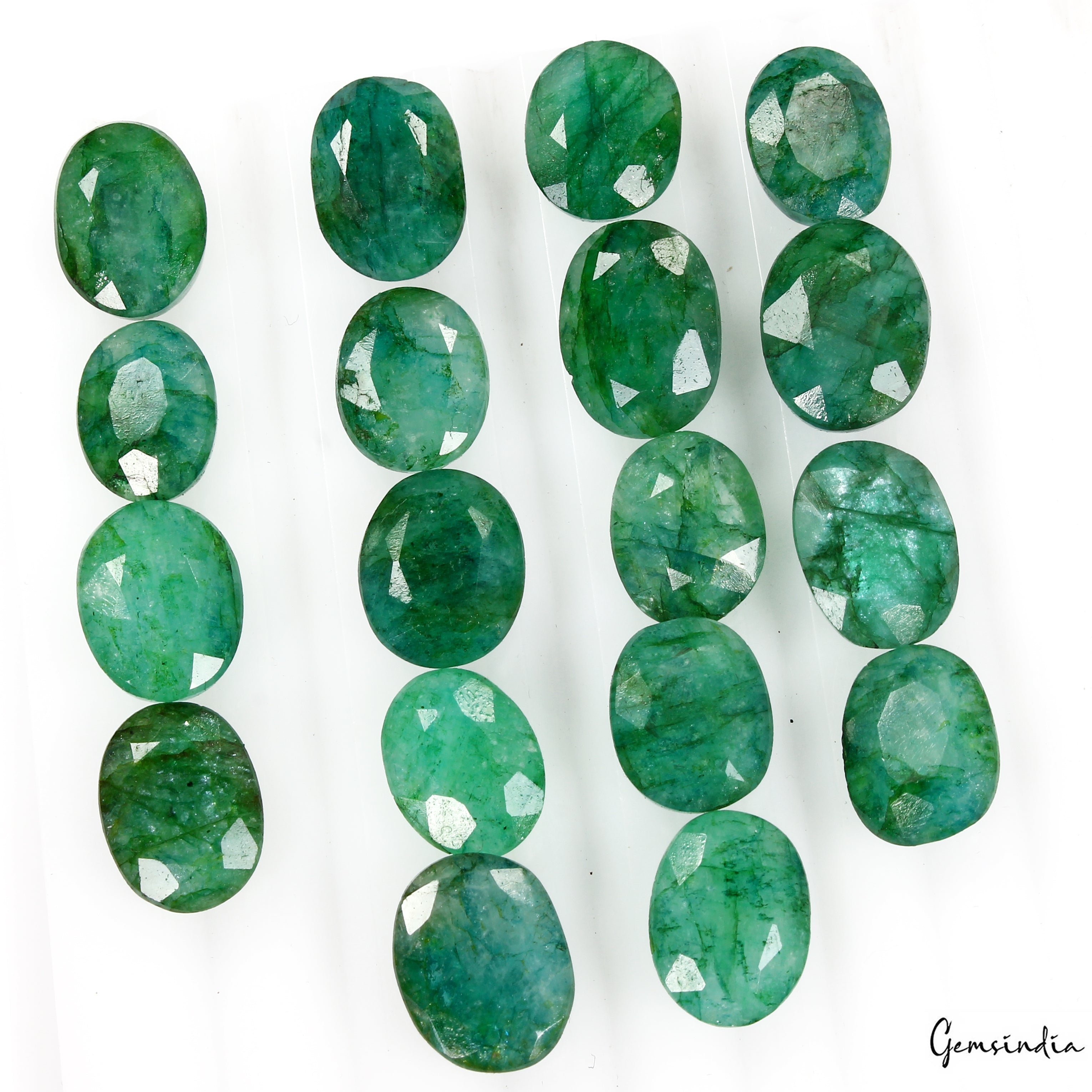 Certified Natural Green Emerald 144 Ct AAA+ Oval Cut Loose Gemstones Lot ~18 Pcs