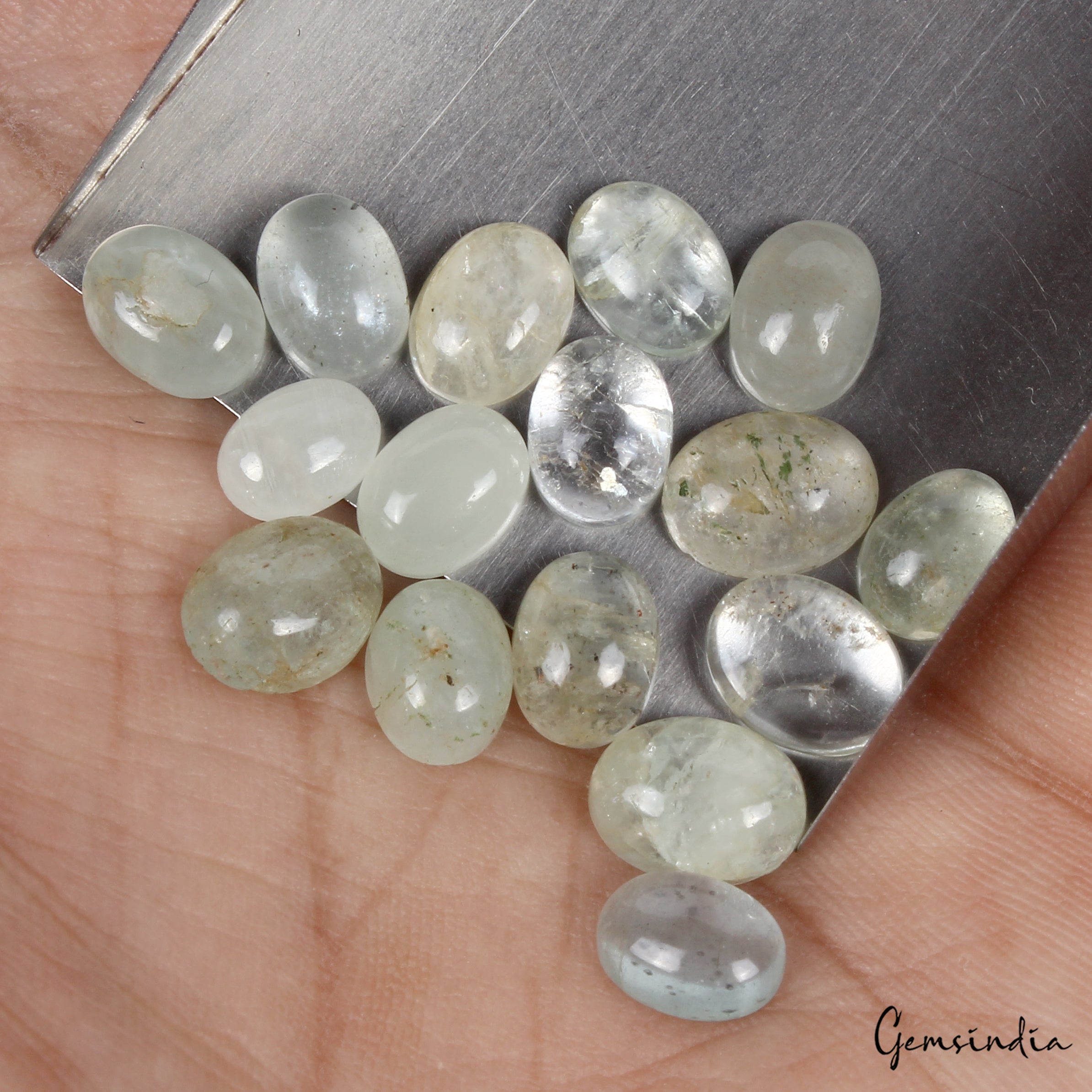 25.20 Cts Natural Blue Green Aquamarine Oval Cab 7-9mm Loose Brazilian Gemstones