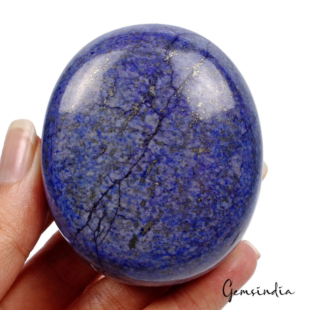 Lapis Lazuli Cabochon, Oval Cabochon, Blue — 63 x 53 x 26 mm, 940 Ct, Afghanistan