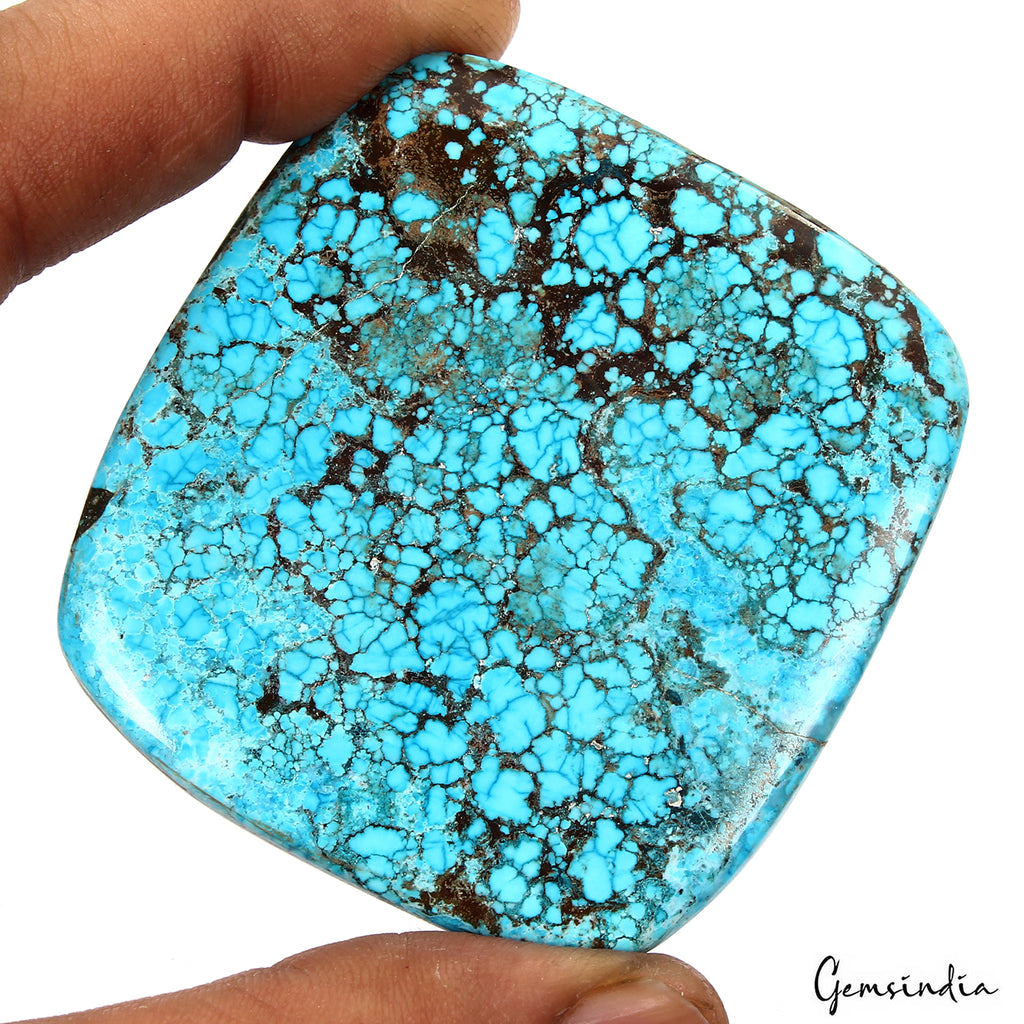Turquoise Cabochon, Blue — 61 x 58 x 10 mm, 400 Ct