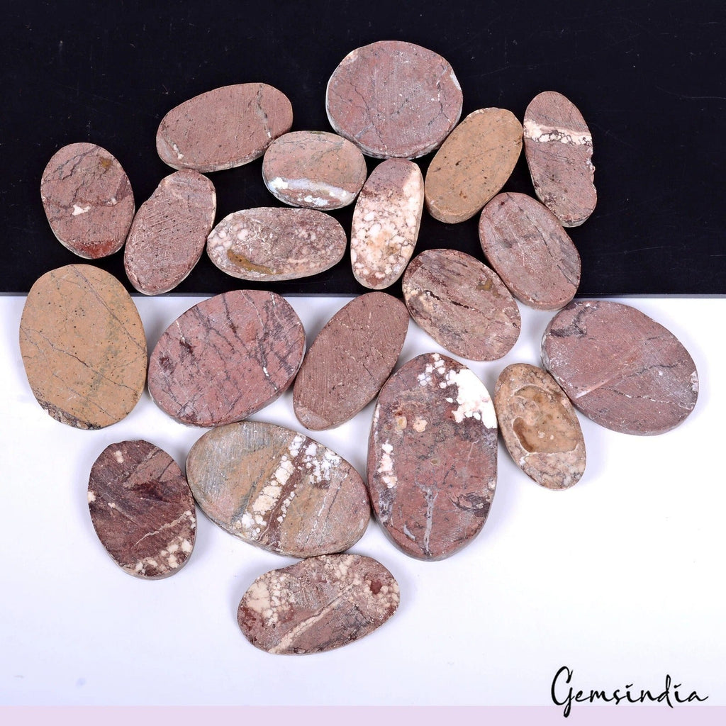 800 Cts/20 Pcs Natural Untreated White Buffalo Turquoise Oval Cab Wholesale Gems