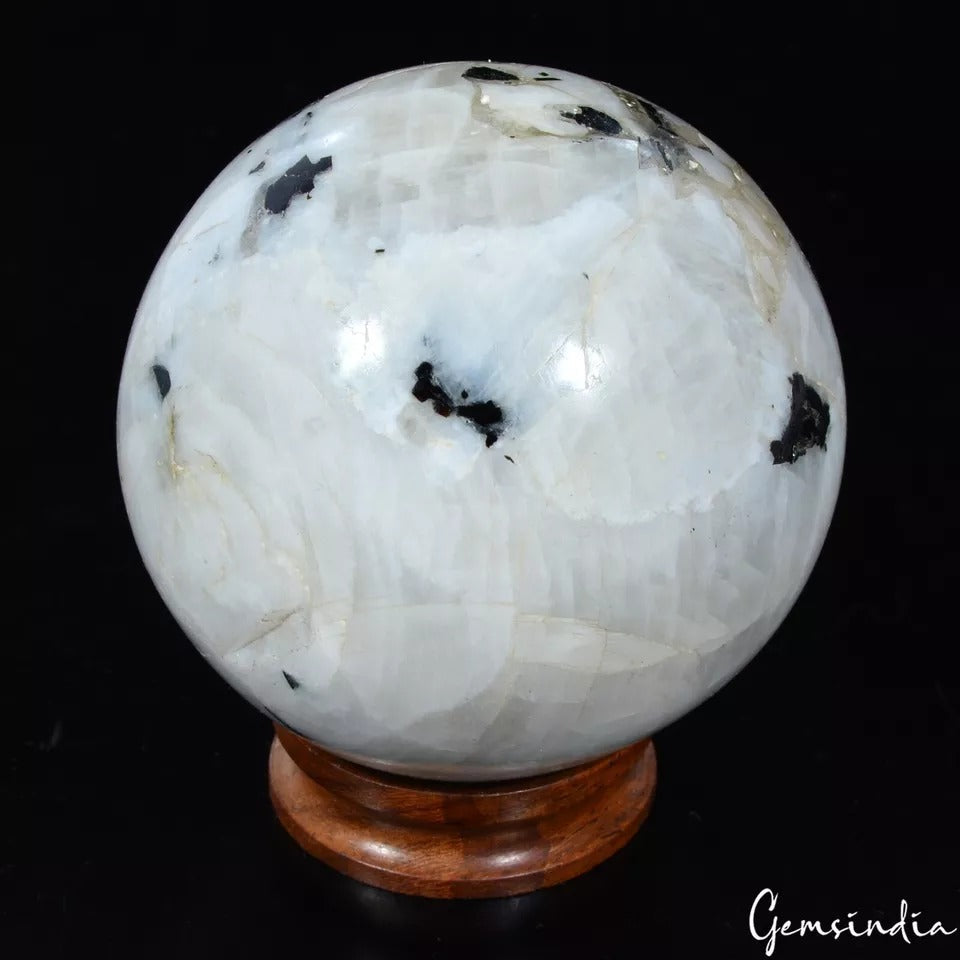 1890Ct Natural Moonstone With Blue Shine Gem Sphere/Ball Healing Crystal Mineral