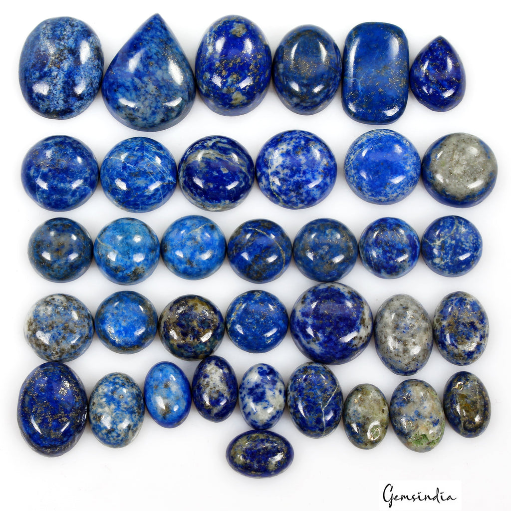 520 Ct Natural Blue Lapis Lazuli Mix Cabochon Loose Gemstone Wholesale Lot 36 Pc